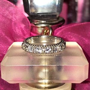 JUDITH RIPKA DIAMONIQUE STERLING SILVER RING